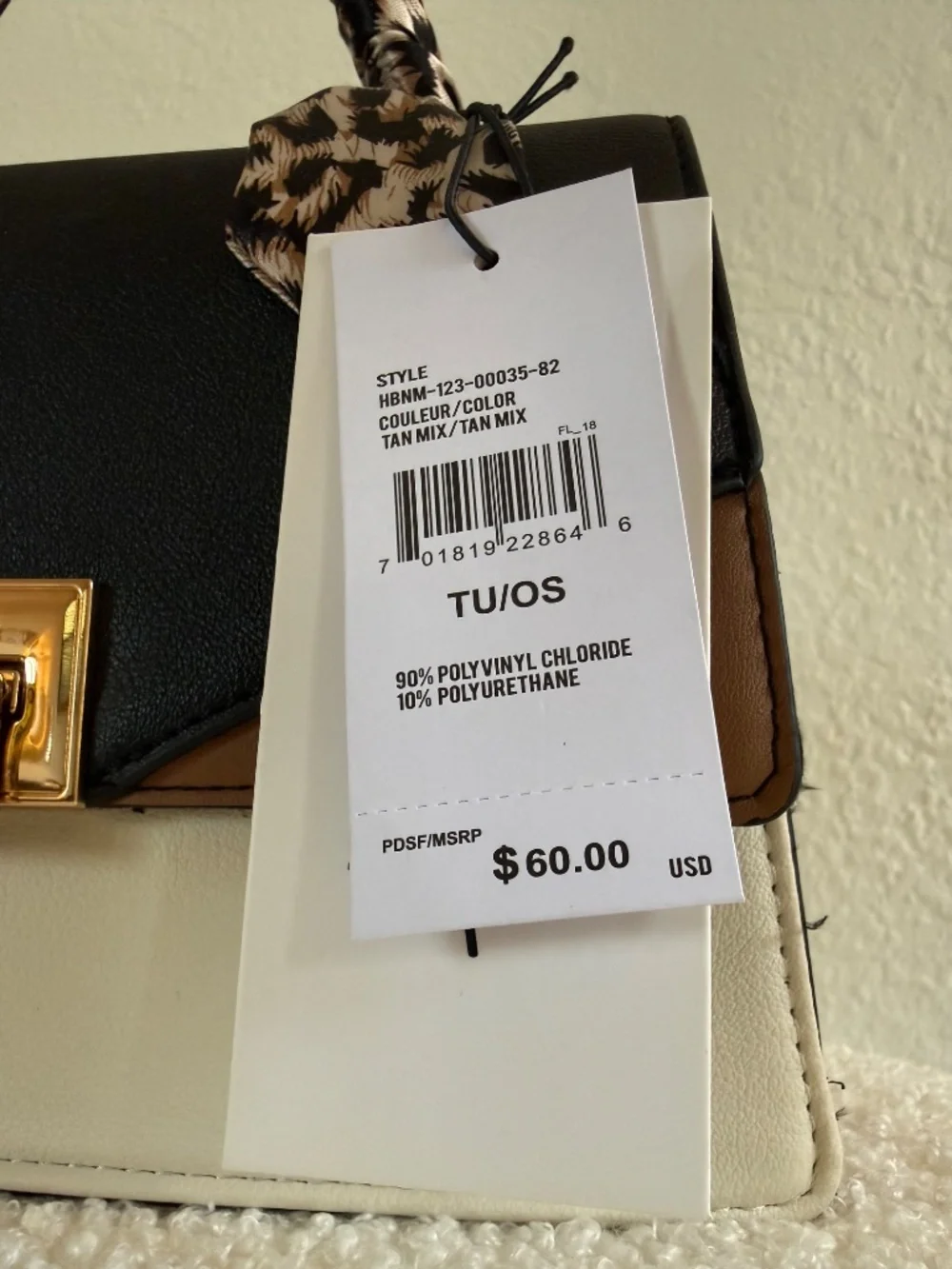 NWT 🐆 Nicole Miller - Colorblock Bag with Leopard Scarf Wrapped Handle 💼